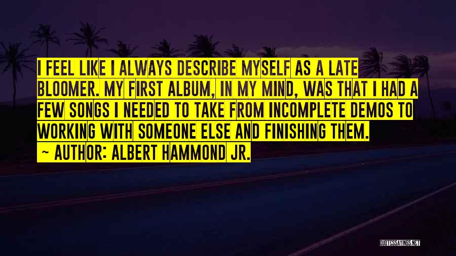 Albert Hammond Jr. Quotes: I Feel Like I Always Describe Myself As A Late Bloomer. My First Album, In My Mind, Was That I