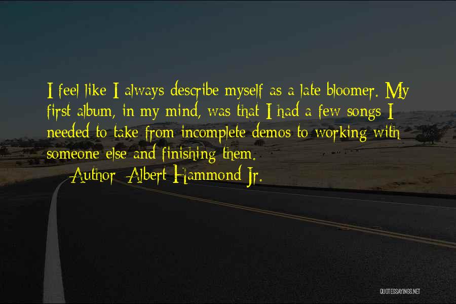 Albert Hammond Jr. Quotes: I Feel Like I Always Describe Myself As A Late Bloomer. My First Album, In My Mind, Was That I