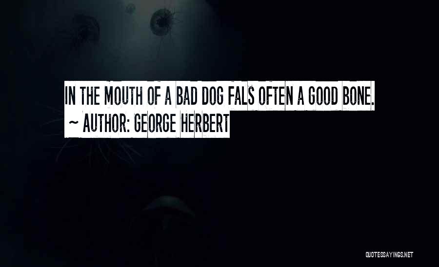 George Herbert Quotes: In The Mouth Of A Bad Dog Fals Often A Good Bone.
