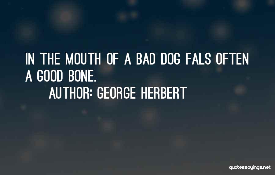 George Herbert Quotes: In The Mouth Of A Bad Dog Fals Often A Good Bone.