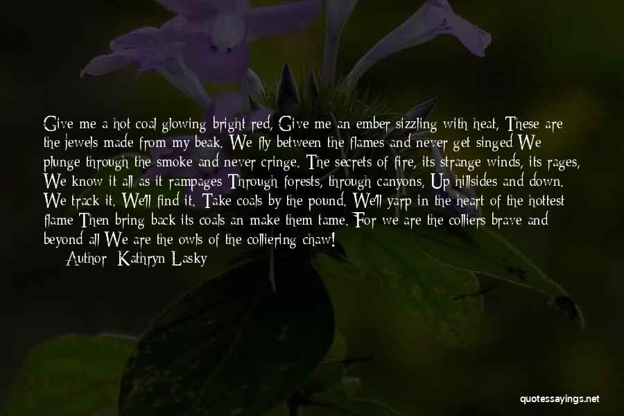 Kathryn Lasky Quotes: Give Me A Hot Coal Glowing Bright Red, Give Me An Ember Sizzling With Heat, These Are The Jewels Made