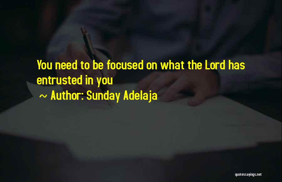 Sunday Adelaja Quotes: You Need To Be Focused On What The Lord Has Entrusted In You