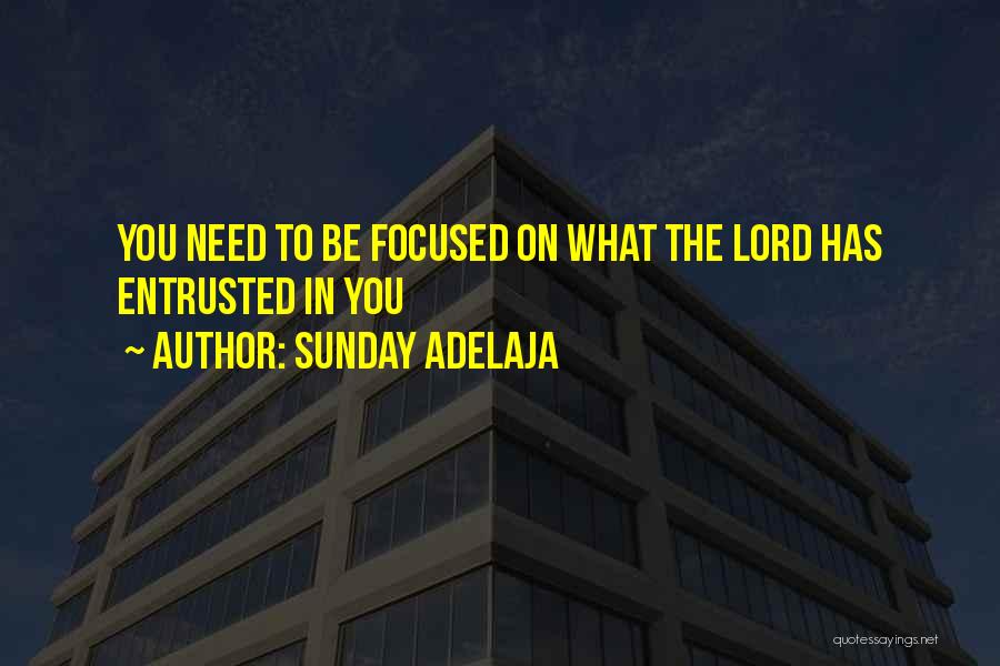 Sunday Adelaja Quotes: You Need To Be Focused On What The Lord Has Entrusted In You