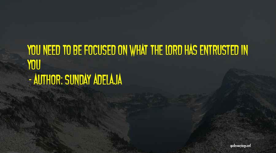 Sunday Adelaja Quotes: You Need To Be Focused On What The Lord Has Entrusted In You