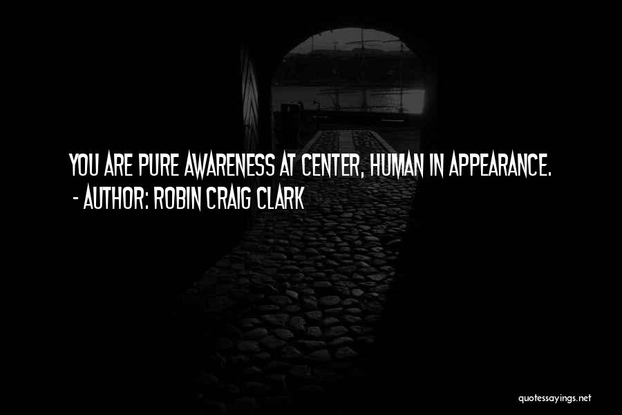 Robin Craig Clark Quotes: You Are Pure Awareness At Center, Human In Appearance.