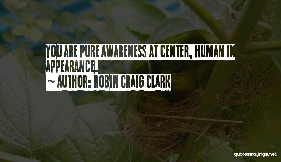 Robin Craig Clark Quotes: You Are Pure Awareness At Center, Human In Appearance.