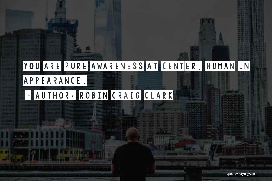 Robin Craig Clark Quotes: You Are Pure Awareness At Center, Human In Appearance.