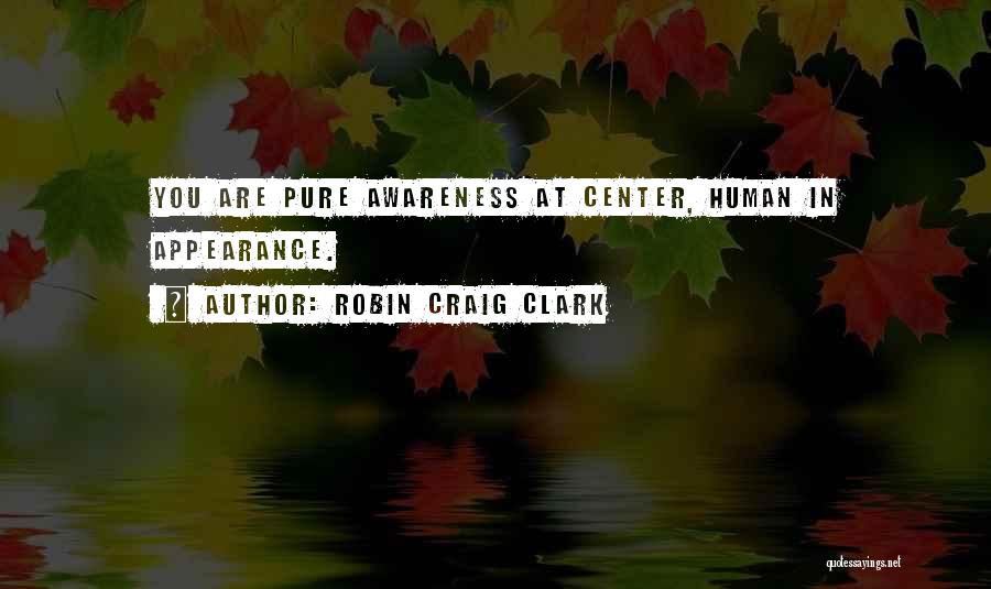 Robin Craig Clark Quotes: You Are Pure Awareness At Center, Human In Appearance.