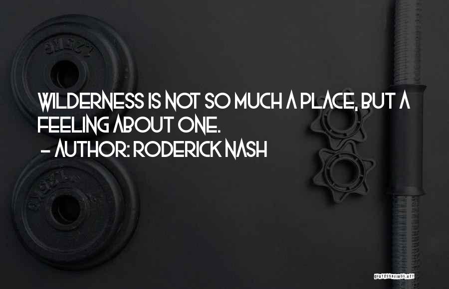 Roderick Nash Quotes: Wilderness Is Not So Much A Place, But A Feeling About One.