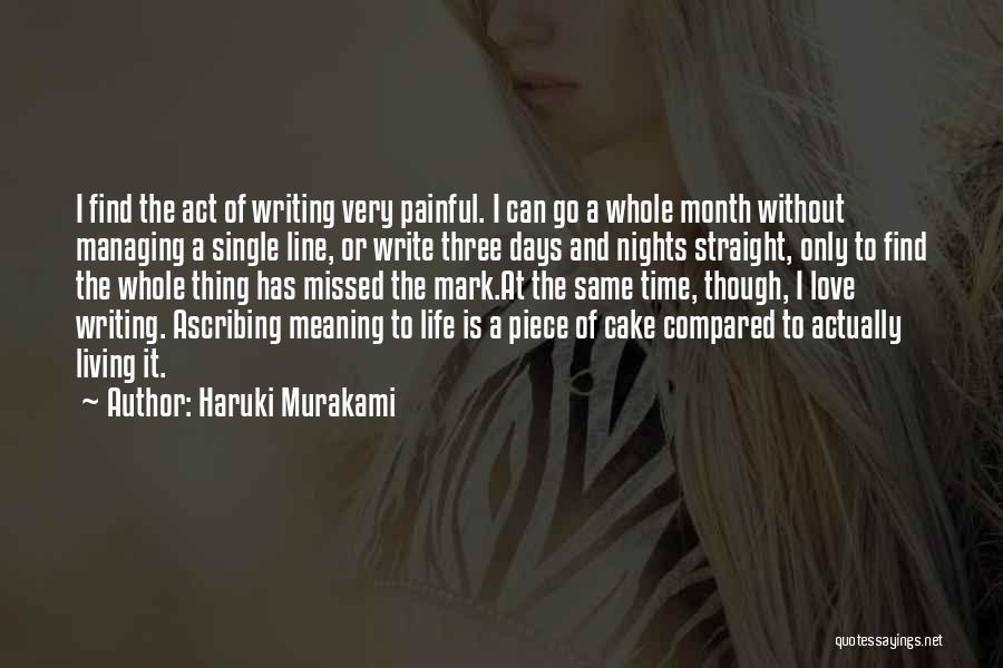 Haruki Murakami Quotes: I Find The Act Of Writing Very Painful. I Can Go A Whole Month Without Managing A Single Line, Or