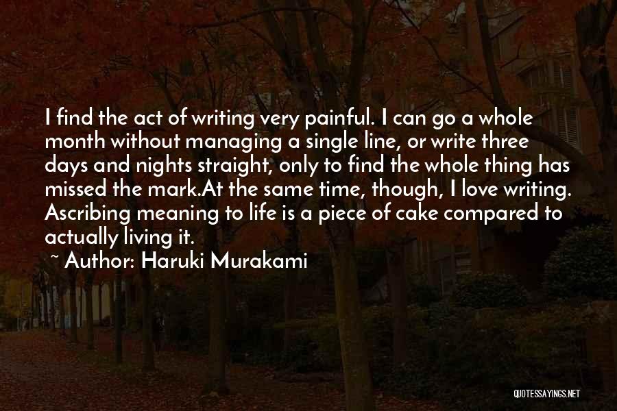 Haruki Murakami Quotes: I Find The Act Of Writing Very Painful. I Can Go A Whole Month Without Managing A Single Line, Or