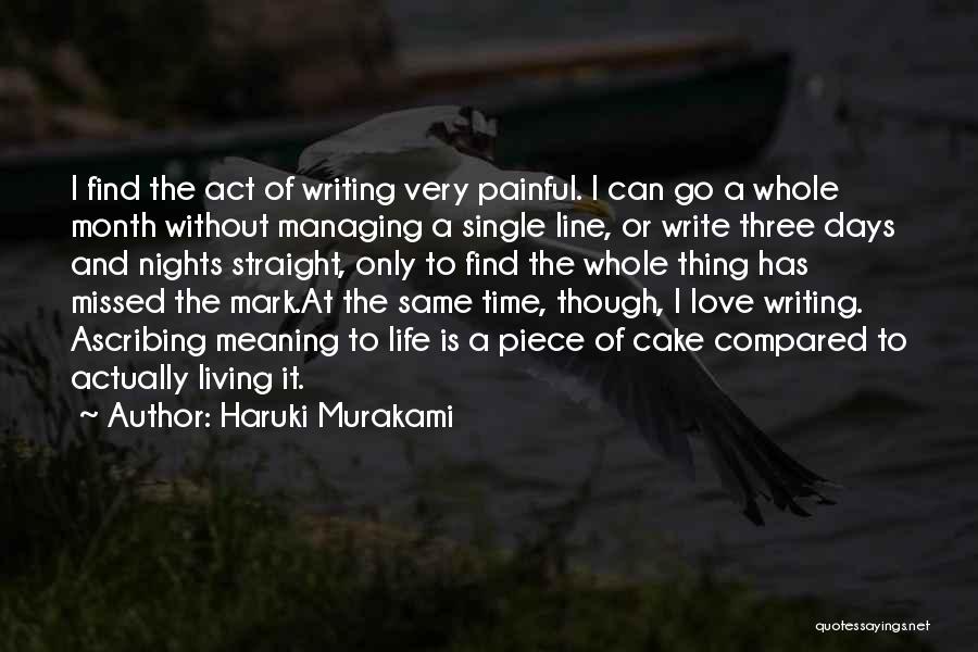 Haruki Murakami Quotes: I Find The Act Of Writing Very Painful. I Can Go A Whole Month Without Managing A Single Line, Or