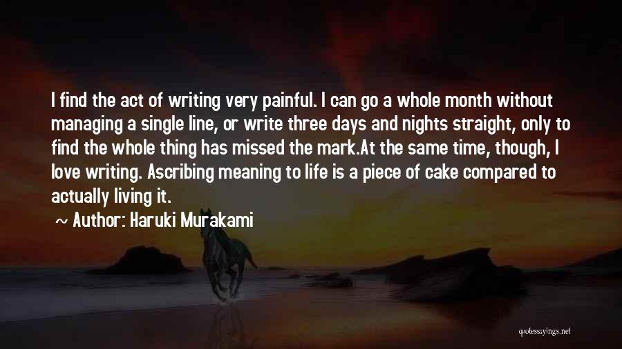 Haruki Murakami Quotes: I Find The Act Of Writing Very Painful. I Can Go A Whole Month Without Managing A Single Line, Or