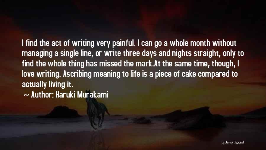 Haruki Murakami Quotes: I Find The Act Of Writing Very Painful. I Can Go A Whole Month Without Managing A Single Line, Or