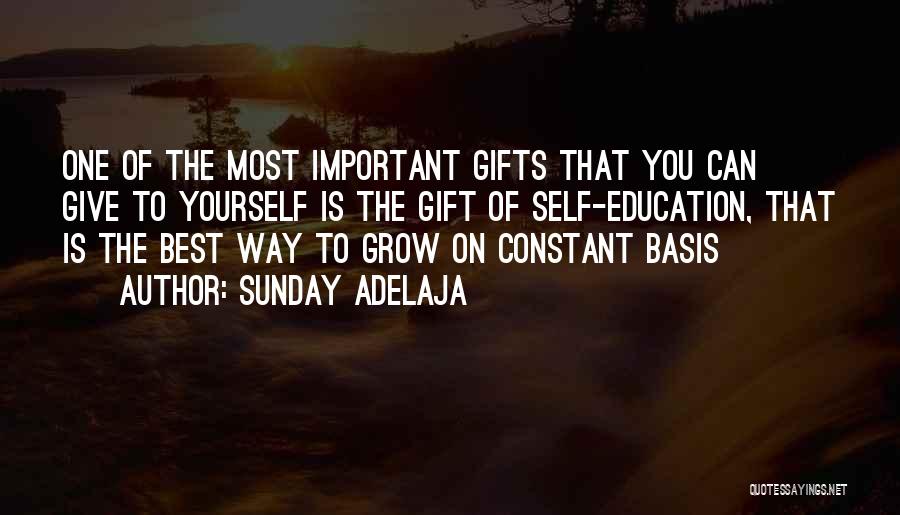 Sunday Adelaja Quotes: One Of The Most Important Gifts That You Can Give To Yourself Is The Gift Of Self-education, That Is The