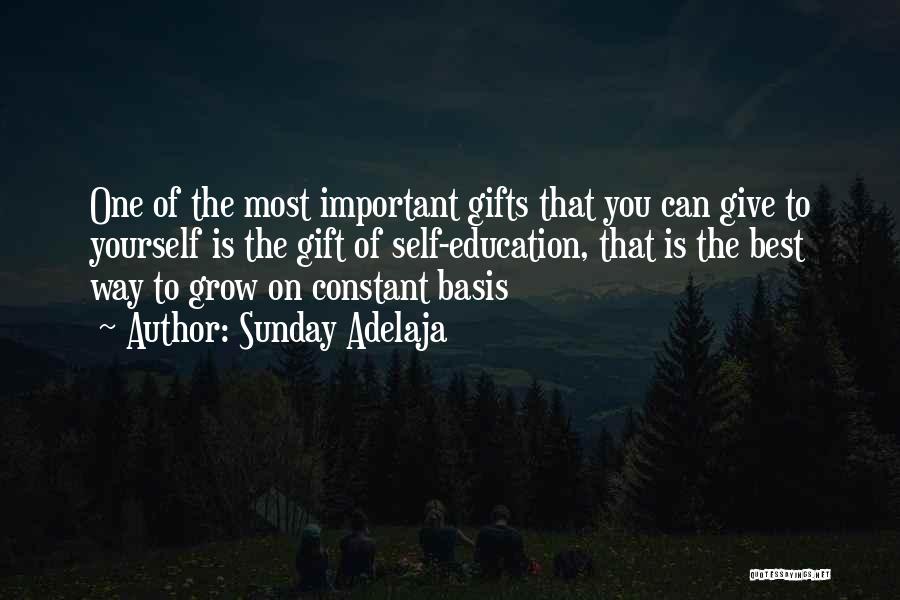 Sunday Adelaja Quotes: One Of The Most Important Gifts That You Can Give To Yourself Is The Gift Of Self-education, That Is The