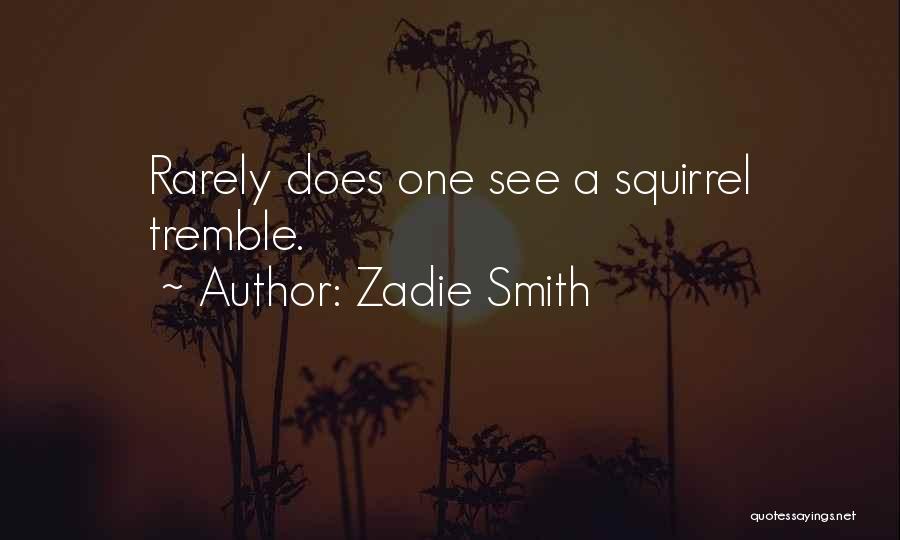 Zadie Smith Quotes: Rarely Does One See A Squirrel Tremble.