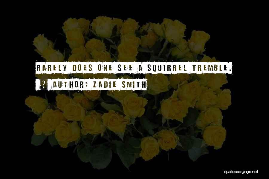 Zadie Smith Quotes: Rarely Does One See A Squirrel Tremble.