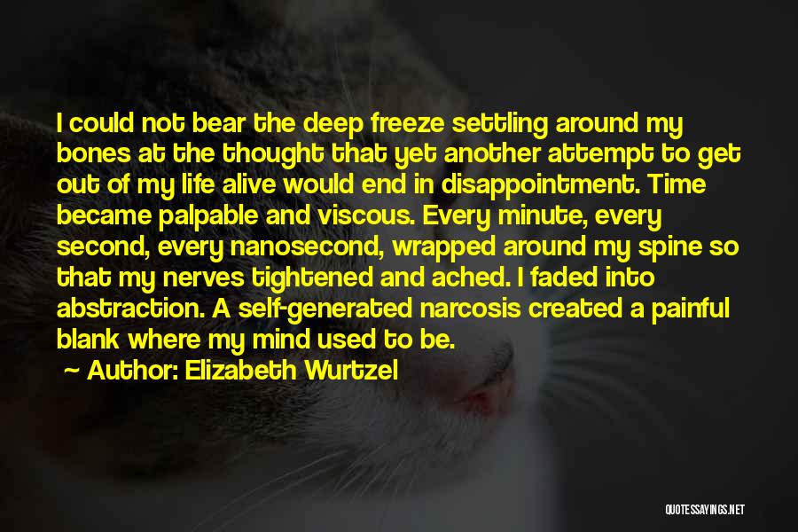 Elizabeth Wurtzel Quotes: I Could Not Bear The Deep Freeze Settling Around My Bones At The Thought That Yet Another Attempt To Get