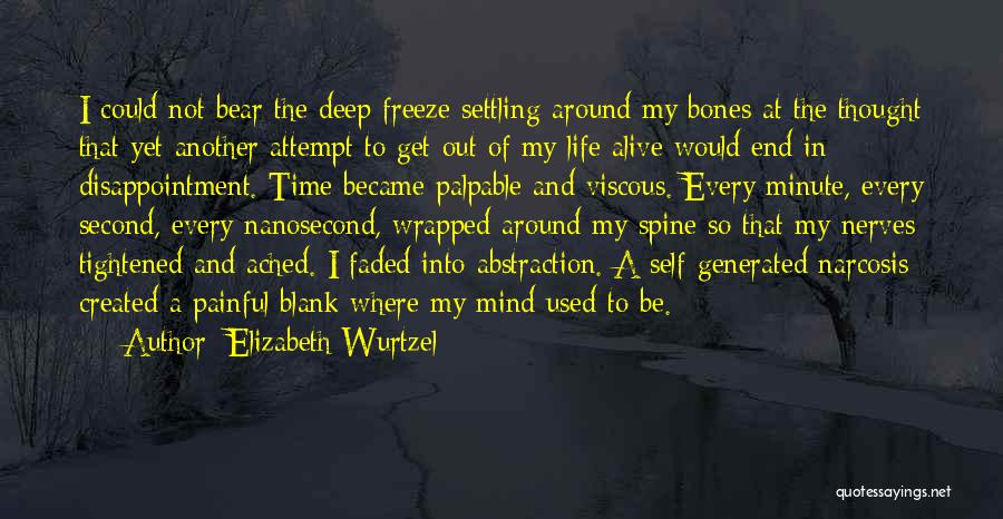 Elizabeth Wurtzel Quotes: I Could Not Bear The Deep Freeze Settling Around My Bones At The Thought That Yet Another Attempt To Get