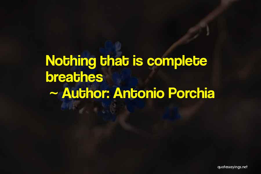 Antonio Porchia Quotes: Nothing That Is Complete Breathes