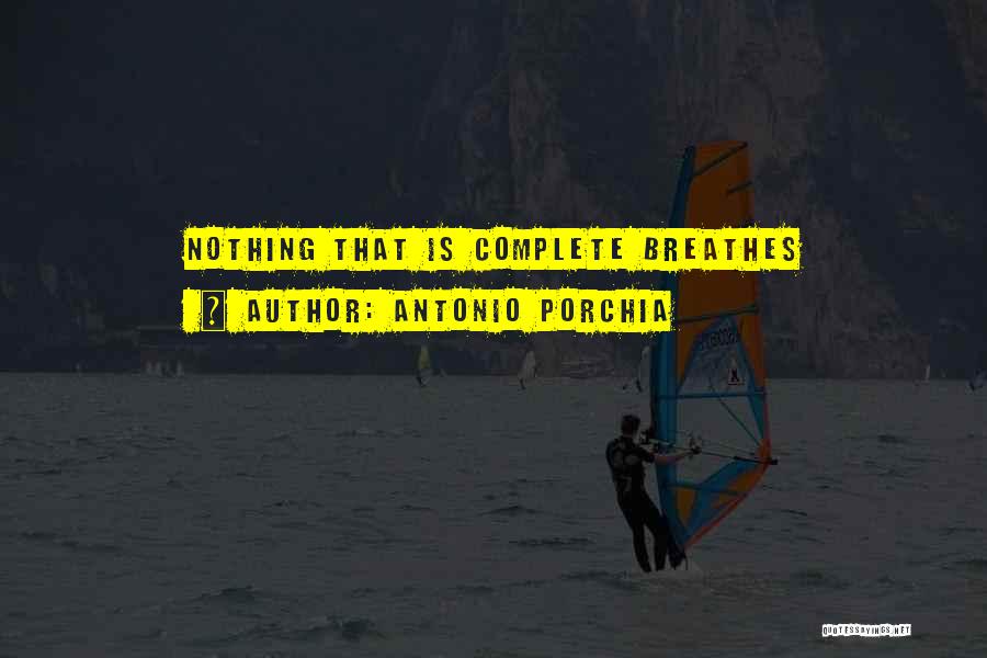 Antonio Porchia Quotes: Nothing That Is Complete Breathes