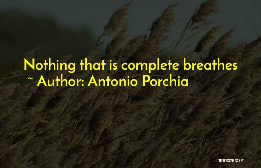 Antonio Porchia Quotes: Nothing That Is Complete Breathes