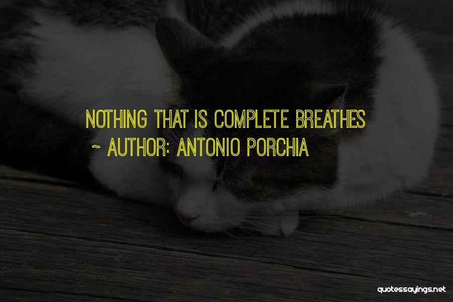 Antonio Porchia Quotes: Nothing That Is Complete Breathes