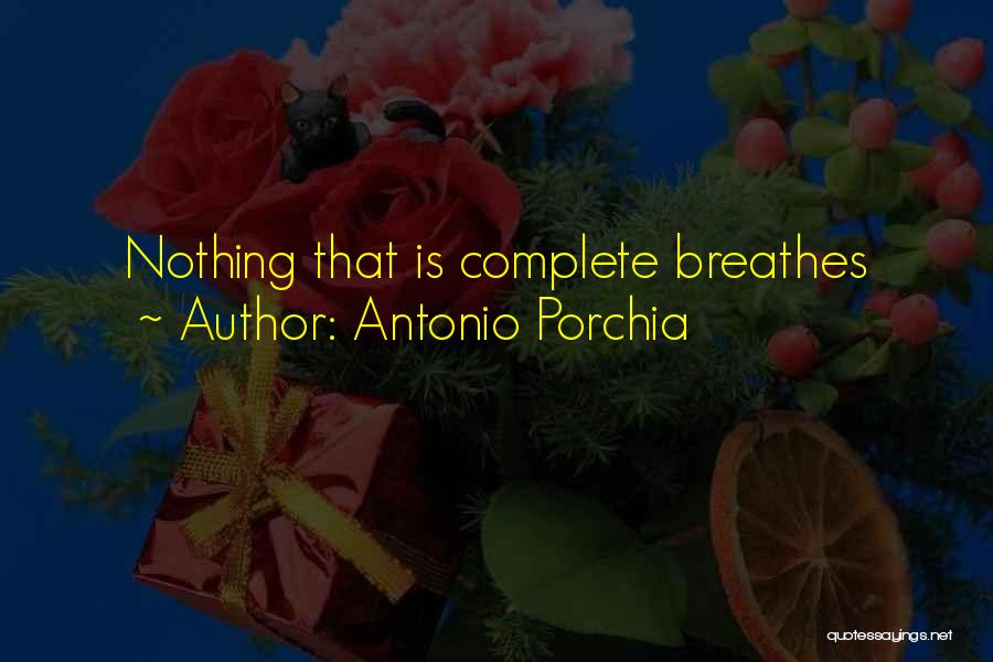 Antonio Porchia Quotes: Nothing That Is Complete Breathes