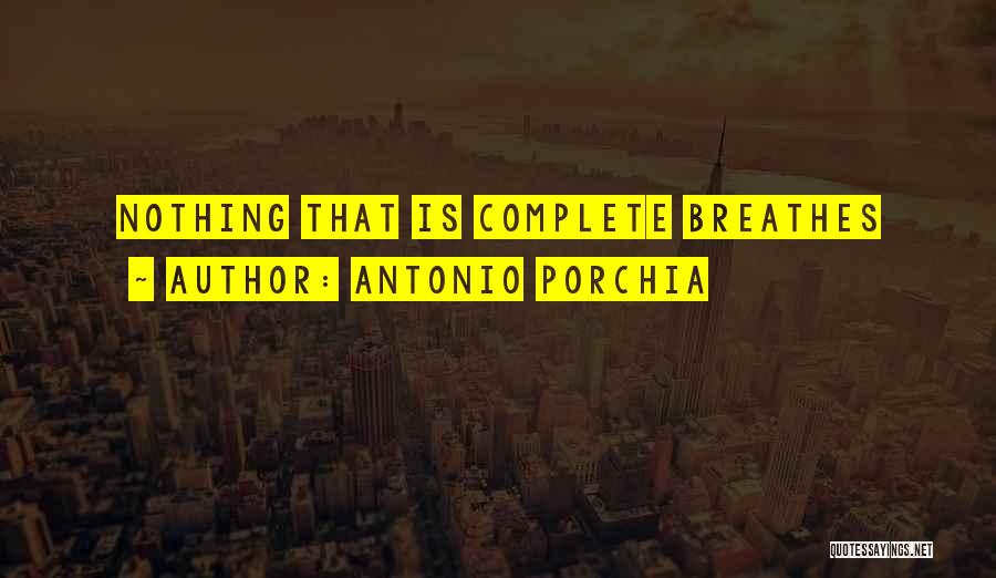 Antonio Porchia Quotes: Nothing That Is Complete Breathes