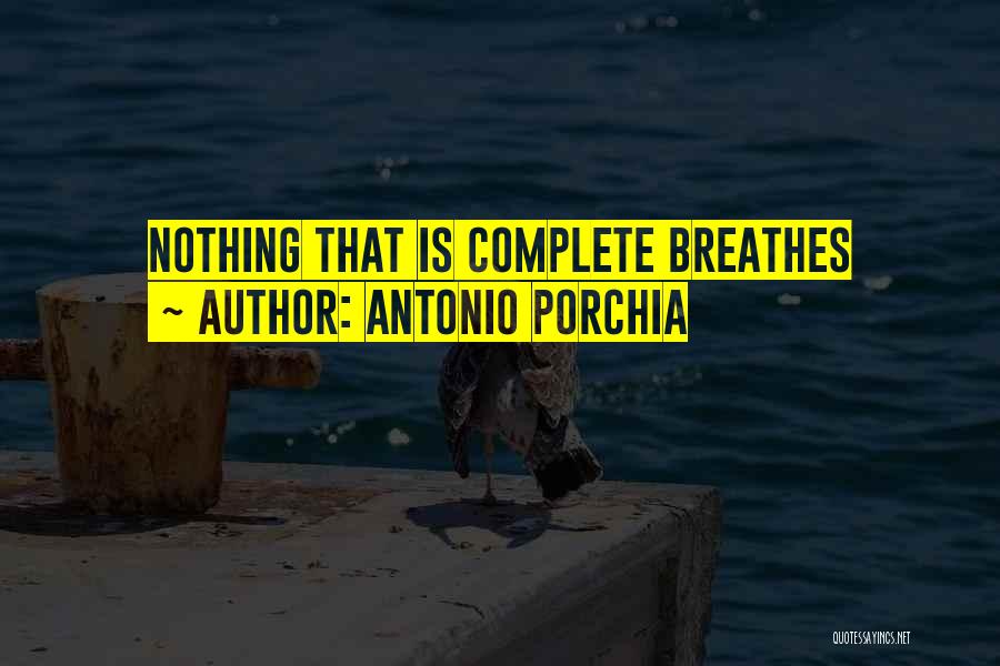 Antonio Porchia Quotes: Nothing That Is Complete Breathes