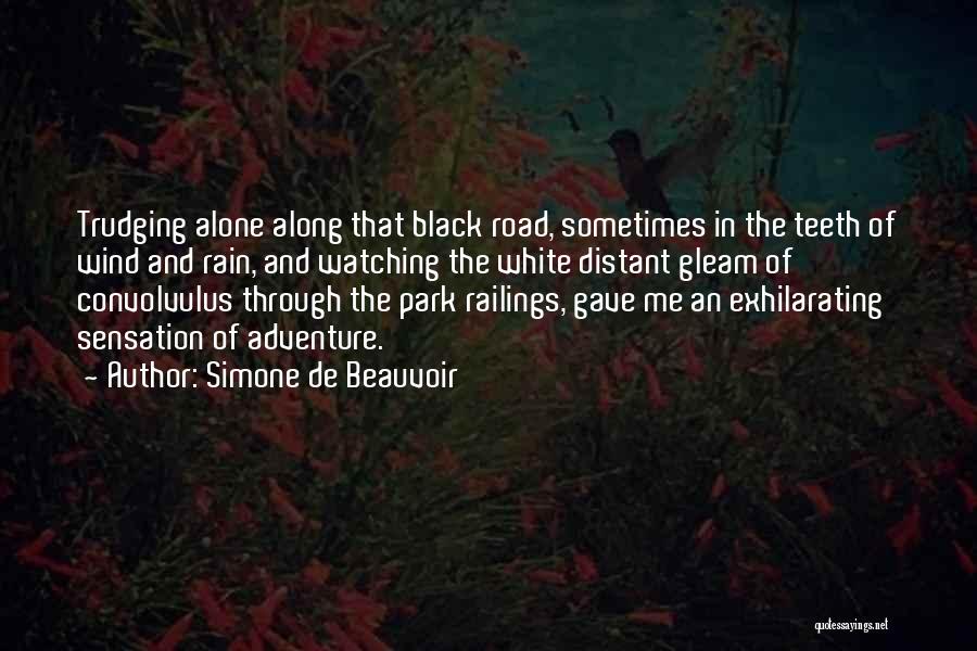 Simone De Beauvoir Quotes: Trudging Alone Along That Black Road, Sometimes In The Teeth Of Wind And Rain, And Watching The White Distant Gleam