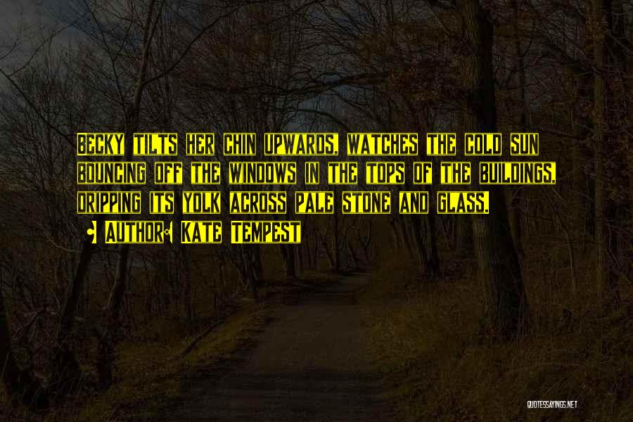 Kate Tempest Quotes: Becky Tilts Her Chin Upwards, Watches The Cold Sun Bouncing Off The Windows In The Tops Of The Buildings, Dripping