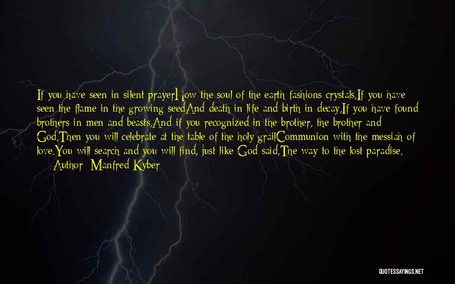 Manfred Kyber Quotes: If You Have Seen In Silent Prayerhow The Soul Of The Earth Fashions Crystals,if You Have Seen The Flame In