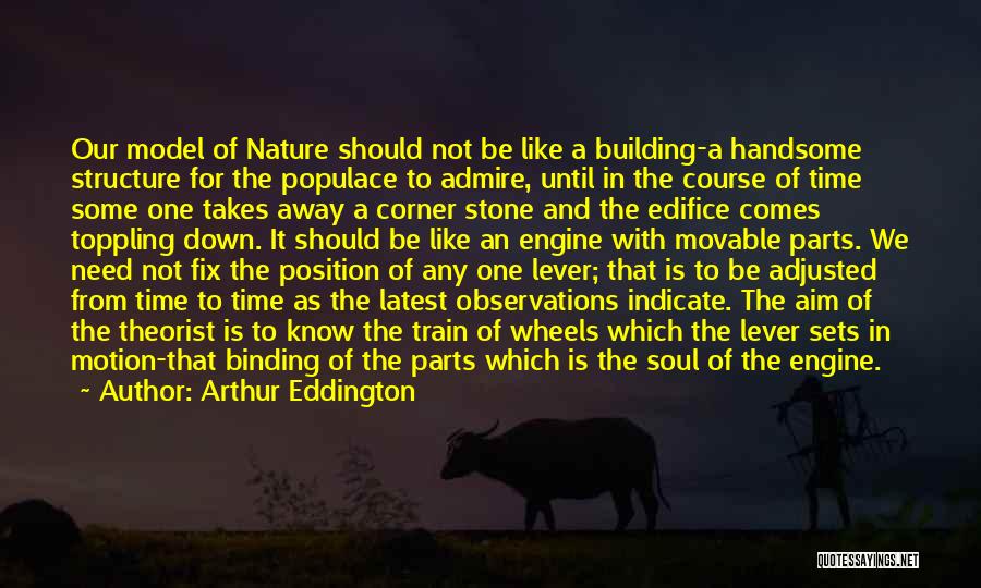 Arthur Eddington Quotes: Our Model Of Nature Should Not Be Like A Building-a Handsome Structure For The Populace To Admire, Until In The