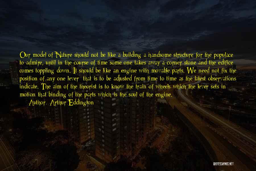 Arthur Eddington Quotes: Our Model Of Nature Should Not Be Like A Building-a Handsome Structure For The Populace To Admire, Until In The