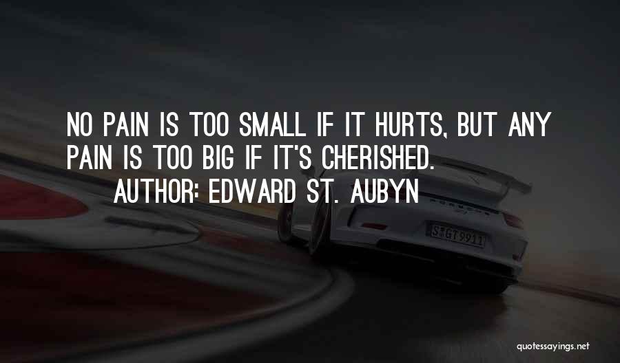 Edward St. Aubyn Quotes: No Pain Is Too Small If It Hurts, But Any Pain Is Too Big If It's Cherished.