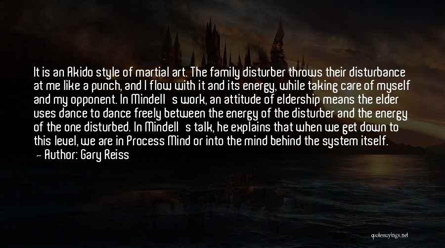 Gary Reiss Quotes: It Is An Akido Style Of Martial Art. The Family Disturber Throws Their Disturbance At Me Like A Punch, And