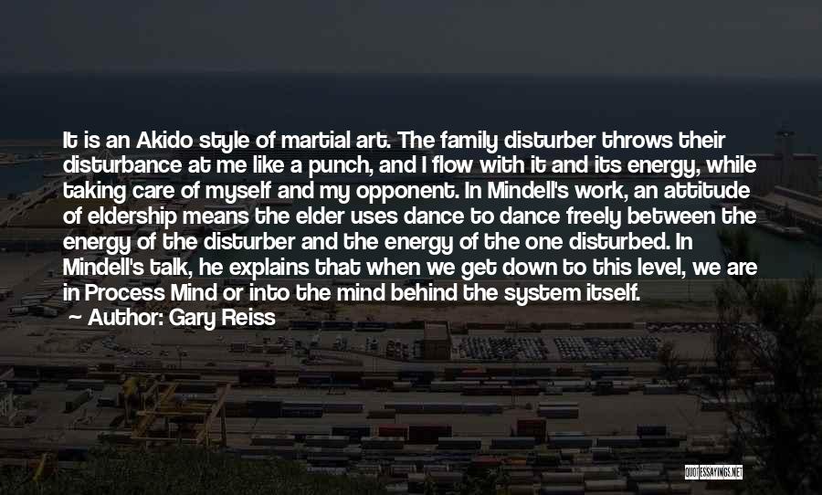 Gary Reiss Quotes: It Is An Akido Style Of Martial Art. The Family Disturber Throws Their Disturbance At Me Like A Punch, And