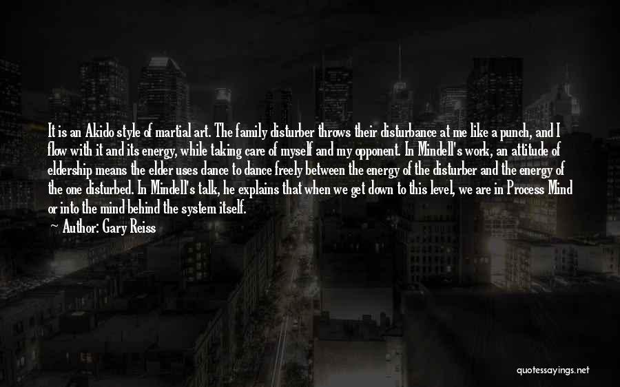 Gary Reiss Quotes: It Is An Akido Style Of Martial Art. The Family Disturber Throws Their Disturbance At Me Like A Punch, And