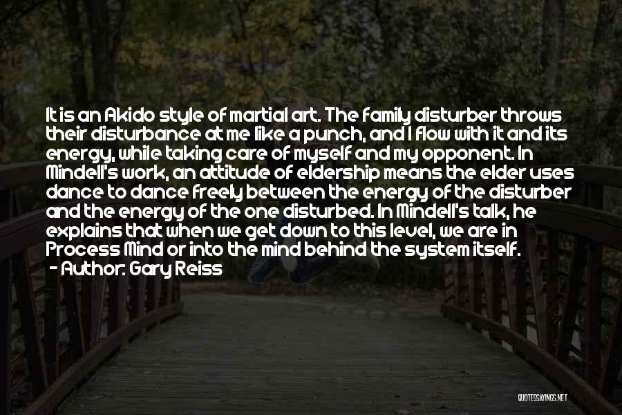 Gary Reiss Quotes: It Is An Akido Style Of Martial Art. The Family Disturber Throws Their Disturbance At Me Like A Punch, And