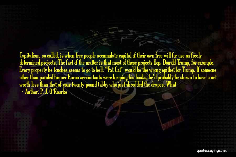 P. J. O'Rourke Quotes: Capitalism, So Called, Is When Free People Accumulate Capital Of Their Own Free Will For Use On Freely Determined Projects.
