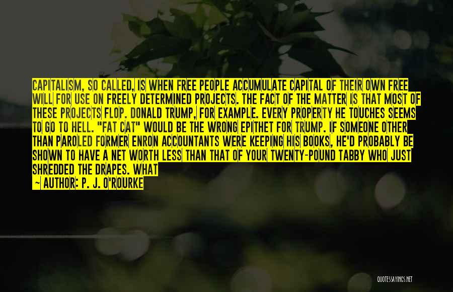 P. J. O'Rourke Quotes: Capitalism, So Called, Is When Free People Accumulate Capital Of Their Own Free Will For Use On Freely Determined Projects.