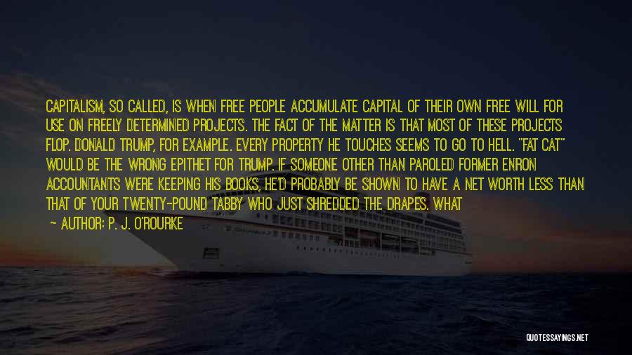 P. J. O'Rourke Quotes: Capitalism, So Called, Is When Free People Accumulate Capital Of Their Own Free Will For Use On Freely Determined Projects.