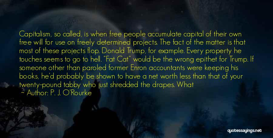 P. J. O'Rourke Quotes: Capitalism, So Called, Is When Free People Accumulate Capital Of Their Own Free Will For Use On Freely Determined Projects.