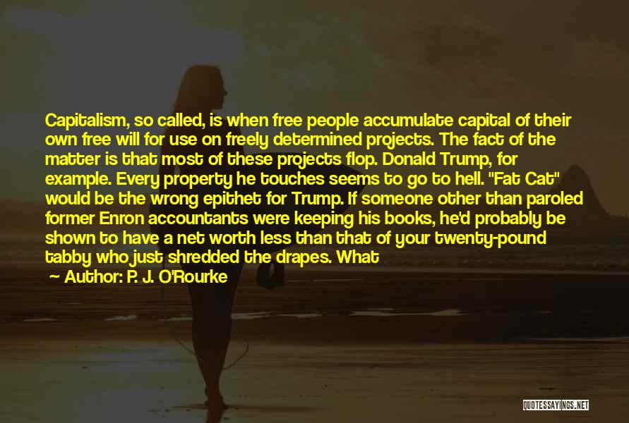 P. J. O'Rourke Quotes: Capitalism, So Called, Is When Free People Accumulate Capital Of Their Own Free Will For Use On Freely Determined Projects.