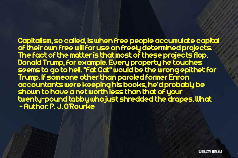 P. J. O'Rourke Quotes: Capitalism, So Called, Is When Free People Accumulate Capital Of Their Own Free Will For Use On Freely Determined Projects.