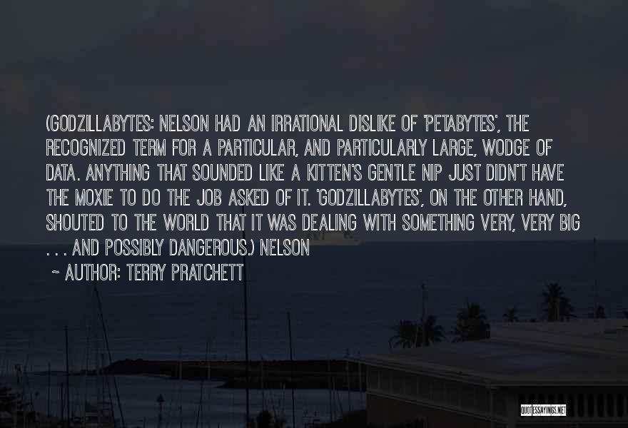 Terry Pratchett Quotes: (godzillabytes: Nelson Had An Irrational Dislike Of 'petabytes', The Recognized Term For A Particular, And Particularly Large, Wodge Of Data.