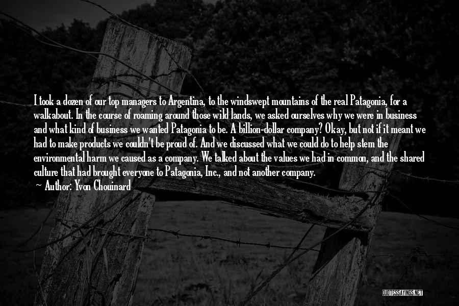 Yvon Chouinard Quotes: I Took A Dozen Of Our Top Managers To Argentina, To The Windswept Mountains Of The Real Patagonia, For A