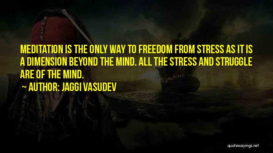 Jaggi Vasudev Quotes: Meditation Is The Only Way To Freedom From Stress As It Is A Dimension Beyond The Mind. All The Stress